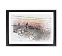 DOI Inthanon Ban Luang Thailand in Abstract Framed Print | A2 Black Framed Wall Art | Ready to Hang | Abstract Fantasy Picture | Living Room Bedroom Lounge Office