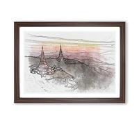 DOI Inthanon Ban Luang Thailand in Abstract Framed Print | A2 Walnut Framed Wall Art | Ready to Hang | Abstract Fantasy Picture | Living Room Bedroom Lounge Office