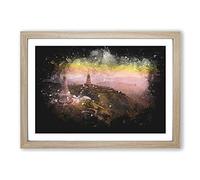 DOI Inthanon Ban Luang Thailand Paint Splash Framed Print | A2 Oak Framed Wall Art | Ready to Hang | Modern Nature Picture | Living Room Bedroom Lounge Office
