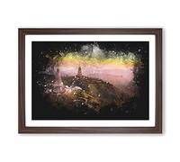 DOI Inthanon Ban Luang Thailand Paint Splash Framed Print | A2 Walnut Framed Wall Art | Ready to Hang | Modern Nature Picture | Living Room Bedroom Lounge Office