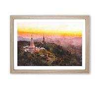 DOI Inthanon Ban Luang Thailand Painting Framed Print | A2 Oak Framed Wall Art | Ready to Hang | Modern Historical Picture | Living Room Bedroom Lounge Office