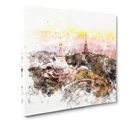Doi Inthanon Ban Luang Thailand Watercolour Canvas Print | Gallery Wrapped 30mm Frame Wall Art | 14x14 inches | Ready to Hang | Modern Picture | Living Room Bedroom Lounge Office