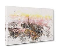 Doi Inthanon Ban Luang Thailand Watercolour Canvas Print | Gallery Wrapped 30mm Frame Wall Art | 30x20 inches | Ready to Hang | Modern Picture | Living Room Bedroom Lounge Office