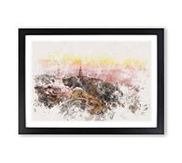DOI Inthanon Ban Luang Thailand Watercolour Framed Print | A2 Black Framed Wall Art | Ready to Hang | Modern Historical Picture | Living Room Bedroom Lounge Office