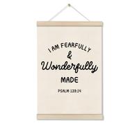 DOI-LANEE Kids Room Decor - Christian Wall Decor for Nursery, Bible Verse Scripture Wall Art for Playroom, Fearfully and Wonderfully Made Poster Hanger Frame
