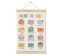 DOI-LANEE Note to Self Motivational Decor - Mental Health Posters Hanger Frame, Counseling Office Décor, Words of Affirmation Gifts for Therapist School Counselor, Inspirational Wall Art
