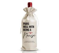 DOI-LANEE Nurse Practitioner Graduation Gift Wine Bag For Women Her Sister Daughter, Nursing or Middle School Graduation Party Decoration, Nurses Day Week Gifts, Med School Gifts, Burlap Wine Bag