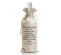 DOI-LANEE Wedding Wine Bag - 'Will Yow Walk Me Down the Aisle' Engraving, Aisle Gift for Her, Engagement & Thanks Gift - DL301