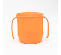 Doidy Cup - Training Sippy Cups for Toddlers & Babies - Unique Slanted Design Two Handles Baby Beaker - Great Weaning Cup for Milk, Water & Juice - Use from 3-6 Months to Toddler (Orange), DCOR