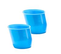 Doidy Cup Mini Set of 2, for Newborn & Baby 0 Months +, Open Measuring Cup Suitable for Water & Milk, Slanted Feeding Cup Design as Bottle Alternative (Blue)