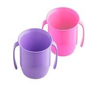 Doidy Cup, Open Cup for Training Baby 6 Months-3 Years, 200ml, Slanted Weaning Cup with Handles for Learning to Drink, BPA Free, 2 Pack (Cerise Pink/Lilac)