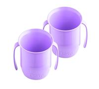 Doidy Cup, Open Cup for Training Baby 6 Months-3 Years, 200ml, Slanted Weaning Cup with Handles for Learning to Drink, BPA Free, 2 Pack (Lilac)
