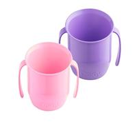 Doidy Cup Twin Pack 200ml (7oz) | Transition to Weaning (No Valve or Spout) | 3+ Months Baby | Open Beaker with Handles for Easy Drinking (Pink/Lilac)