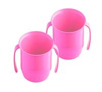 Doidy Cup Twin Pack - Training Sippy Cups Unique Slanted Design Two Handles Baby Great Weaning for Milk, Water & Juice Use from 3-6 Months to Toddler PP Material 200ml (Cerise), 0.05 kilograms, of 2