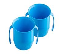 Doidy Cup Weaning Gift Sets, 0-6 Months+ Baby & Toddler, Slanted Design for Training & Learning to Drink, Essentials for Infant and Newborn (Weaning Set, Turquoise) (Cup x2, Blue)