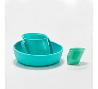 Doidy Cup Weaning Gift Sets, for Babies to Learn Self-Feeding and Independent Drinking, MiniCup + Open Cup + Suction Baby Bowl (Turquoise)