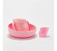 Doidy Cup Weaning Gift Sets, for Babies to Learn Self-Feeding and Independent Drinking, MiniCup + Open Cup + Suction Baby Bowl (Pink)