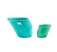 Doidy Trainer Cup and Feeding Cup Pack, Bottle Alternatives for Newborn and Infant 0months+ (Cup + MiniCup, Turquoise)