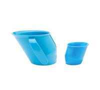 Doidy Trainer Cup and Feeding Cup Pack, Bottle Alternatives for Newborn and Infant 0months+ (Cup + MiniCup, Blue)
