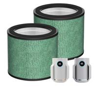 Doifyn 2 Pack HP072 True Filter Replacement for Shark HP072/HP071 NeverChange Air Purifier Captures Pet Dander, Dust, Smoke,250 Sq.Ft Coverage,Part Number# HP071BRN |HE07FKPET(Green)