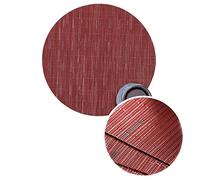 Doilies for Tables Red Set of 6, Placemats Modern 13x13 Inch Round Bamboo Pattern Vinyl Polyester