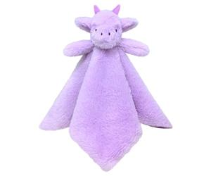 Doindute Baby Purple Dragon Soft Stuffed Animal Security Blanket, Plush Dinosaur Character Lovey Blanket, Baby Shower/Nursery Gift, Cuddly Newborn, Infant, Toddler Snuggle Blankie for Girls Boys, 14"