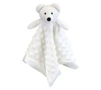 Doindute Baby White Polar Bear Soft Stuffed Animal Security Blanket, Plush Polar Bear Character Lovey Blanket, Baby Shower/Nursery Gift, Newborn Infant Toddler Snuggle Blankie for Child, 18 Inches