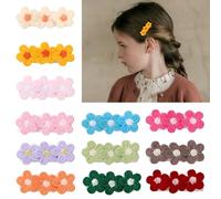 DOINEUFL 12PCS Baby Hair Clips, Daisy Hair Clips for Kids, Flower Clips for Fine Hair, Cute Hairpins for Toddler, Fully Wrapped Design without Spikes, Baby Hair Accessories for Infants Teens