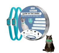 DOINEUFL 2 Pack Light Up Collar for Cats, Cat Collar to Prevent Infections, 18.9in Special Water Resistance Design Adjustable Cat Collars, Glow in the Dark, Contains Natural Essential Oils (Green)