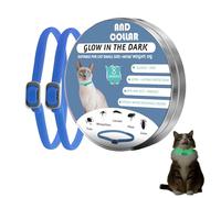DOINEUFL 2 Pack Light Up Collar for Cats, Cat Collar to Prevent Infections, 18.9in Special Water Resistance Design Adjustable Cat Collars, Glow in the Dark, Contains Natural Essential Oils (Blue)
