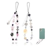 DOINEUFL 2pcs Phone Charm, Phone Charm Strap with Butterfly Elements, Crystal Pearl Phone Chain, Cute Phone Charms for Women, Ideal for Personal Use or Gifts (Butterfly)