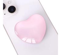 DOINEUFL 2PCS Phone Grip, Cute Heart Shaped Expanding Moblile Cell Phone Glass Holder, Multi-angle Collapsible Stand for Smartphones, Pads, Tablet (Light pink)