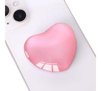 DOINEUFL 2PCS Phone Grip, Cute Heart Shaped Expanding Moblile Cell Phone Glass Holder, Multi-angle Collapsible Stand for Smartphones, Pads, Tablet (Pink)