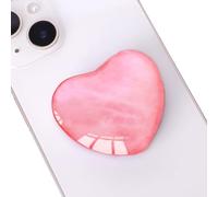 DOINEUFL 2PCS Phone Grip, Cute Heart Shaped Expanding Moblile Cell Phone Glass Holder, Multi-angle Collapsible Stand for Smartphones, Pads, Tablet (Marble Red)