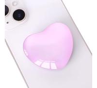 DOINEUFL 2PCS Phone Grip, Cute Heart Shaped Expanding Moblile Cell Phone Glass Holder, Multi-angle Collapsible Stand for Smartphones, Pads, Tablet (Light Purple)