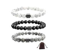 DOINEUFL Anti Alcohol Bracelet, 3pcs Glame Anti Alcohol Bracelet Women, 8MM-Adjustable Sobriety Bracelets Relieves Anxiety & Withdrawal Stress, Sobriety Gifts for Women Man Reduce the Urge to Drink