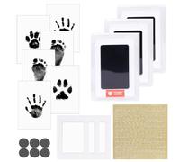 DOINEUFL Baby Hand and Footprint Kit, Baby Footprint Kit & Handprint Kit, 3 Baby Inkless PrintPads,6 Imprint Cards, 6 Magnetic Disks,1 DIY Sticker, Safe Non-Toxic for Feet and Hands, Baby Keepsake
