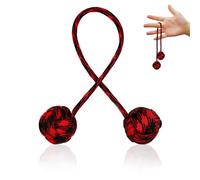 DOINEUFL Begleri Fidget Toys, EDC Anxiety Relief for Adults & Kids, Begleri Fidget Spinner Balls Sensory Toys Suitable ADHD Exercise Attention (Red Stripes)