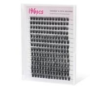 DOINEUFL Cluster Lashes Kit, Individual Eyelashes, 196Pcs DIY Lash Extenisons Kit 8-16MM D Curl, Lashes Individual Clusters, Reusable Wispy Cluster Lash Beginner Friendly for Daily Party