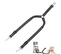 DOINEUFL Double Dog Seat Belt, 70cm Adjustable Elastic Dog Car Harness Seatbelt - Reflective Durable Nylon with Bungee Buffer, 2-in-1 Dogs Seat Belts for Cars UK, Travel & Daily Use, Easy to Use