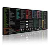 DOINEUFL Excel Cheat Sheet Desk Mat, XL Excel Shortcuts Mouse Mat, Large Desk Pad for Home Office Desks Computer Keyboard Laptop Protect (800x300x3MM)