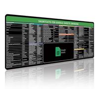 DOINEUFL Excel Cheat Sheet Desk Mat, XL Excel Shortcuts Mouse Mat, Large Desk Pad for Home Office Desks Computer Keyboard Laptop Protect (800x300x3MM)
