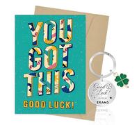 DOINEUFL Good Luck Gifts, You Got This Good Luck Cards & Keyring Set, Best of Good Luck In Your Exams Interview New Job Driving Test