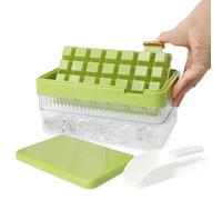 DOINEUFL,Ice Cube Tray with Lid and Storage Box,28 Ice Green Ive Cube Maker,Easy Flip Ice Trays for Freezer,Plastic Ice Cube Moulds for Perfect Ice Cubes,Easy Release Ice Maker Trays,BPA-Free