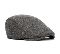 DOINEUFL Mens Flat Cap UK, Flat Caps for Men UK, Men's Flat Caps with Simple Design, Adjustable Newsboy Caps for Men, Grandad Hat in 55-59CM Grey