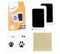 DOINEUFL Pet Paw Print Kit,Paw Print Kit for Dogs & Cats, Inkless Dog Paw Print Kit, Baby Footprint Kit & Handprint Kit 2 Ink Pads, 2 Photo Frames, 4 Printed Cards, 1 Sticker Sheet and 1 Gift Box
