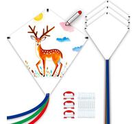 Doinfly Kite Making Kit for Adults & Kids: 3 Pack DIY Blank White Diamond Kites, Bulk Kite Paper for Painting, Easy to Fly for Beach, Party, Outdoor Activities