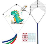 Doinfly Ultimate Creative Kite Set: 10 Blank White Diamond Kites for DIY Coloring & Decor, Easy to Fly Kite Making Kit for Kids, Adults, Party and Outdoor Activities