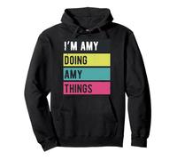 Doing Amy Things Funny Personalized Names Retro Pullover Hoodie