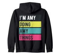 Doing Amy Things Funny Personalized Names Retro Zip Hoodie